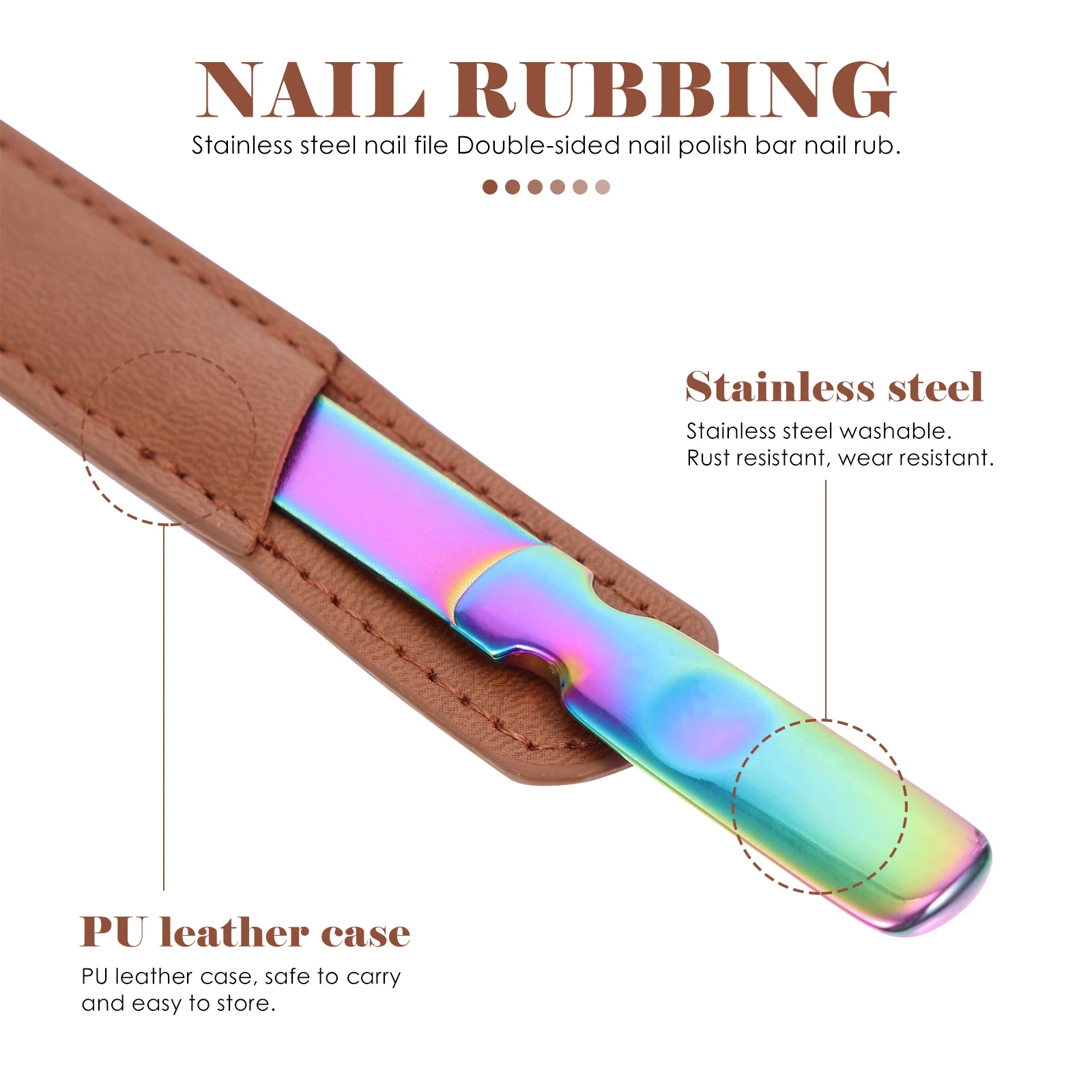 

Nail Polishing File Strip Professional Manicure Accessories Lightweight Stainless Steel Nail Art Tools for Home Salon Use