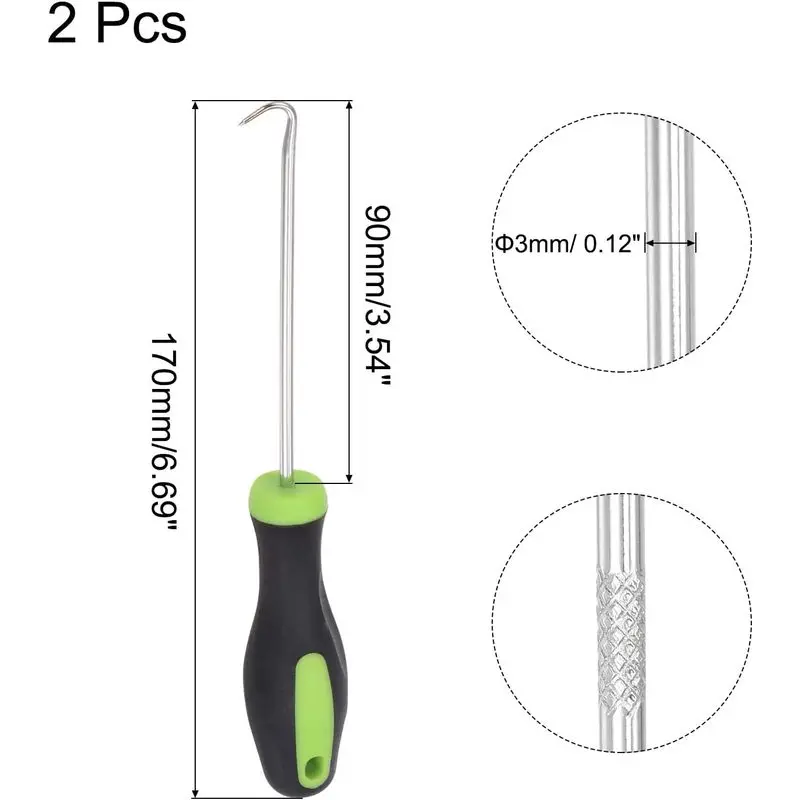 Full Hook Pick 6.7 Inch (About 17.0 cm) Puller Disassembly Tool, It Is Used for Oil Seals/O Ring, Washer, Hose 2 Pieces