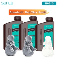 SUNLU 3KG Standard / Red Wax Resin Resin 1000G/Bottle 405nm Rapid UV-Curing Photopolymer Resin For LCD 3D Printer Material