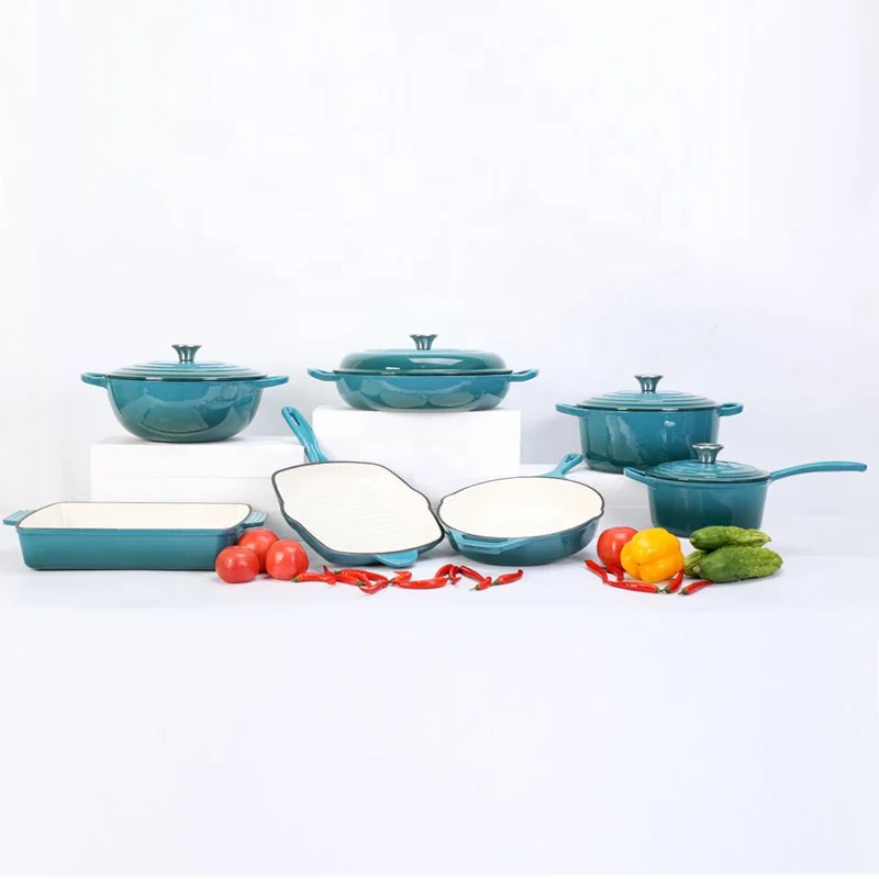 

Wholesale 7pcs Cast Iron Enamel Pot Non Stick Cookware Casserole Soup Cookware Set Kitchenware