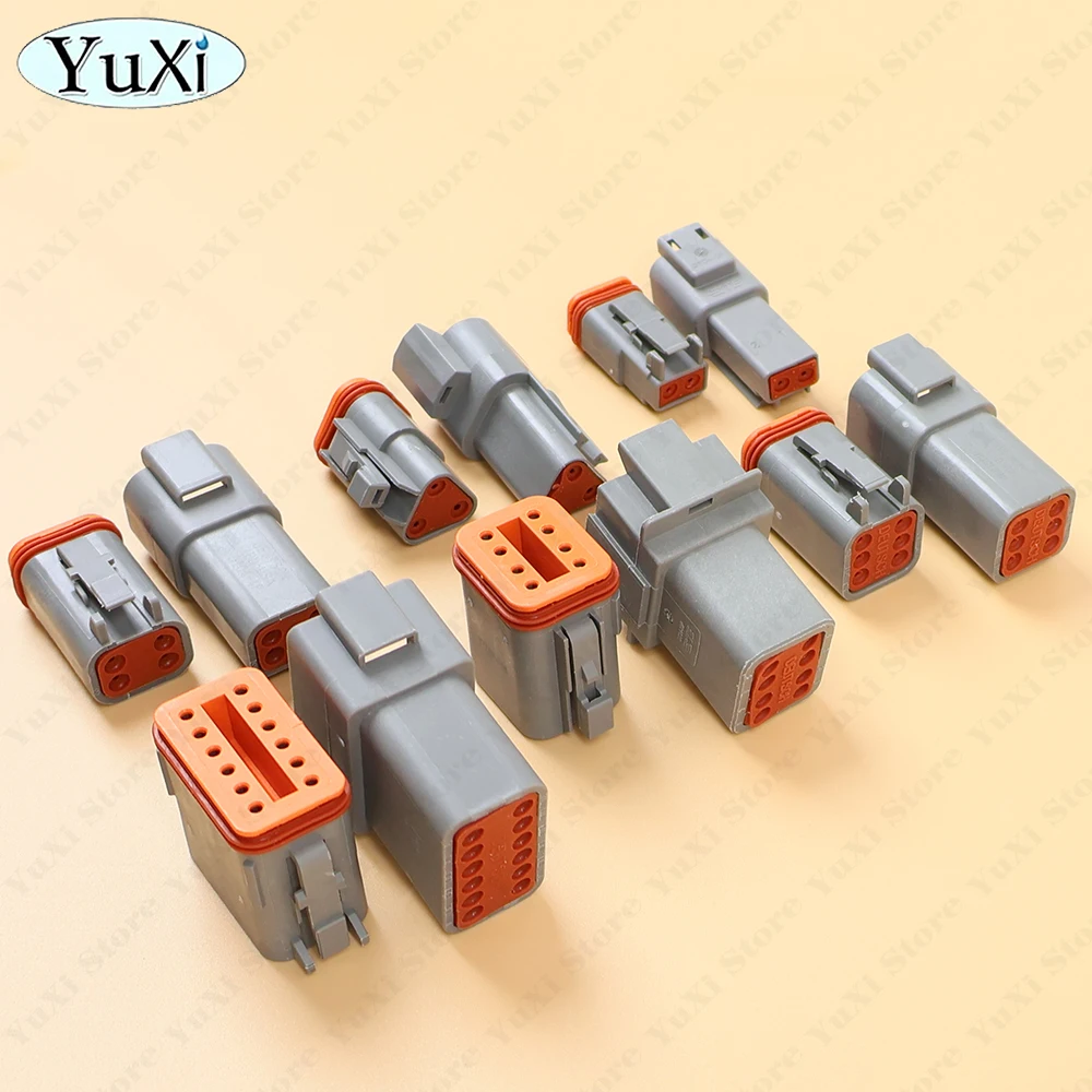 1-10Set DT Waterproof Automotive Connector Plug DT06-2S/DT04-2P 3P 4P 6P 8P 12P Male Female Plug Socket For Automobile With Wire