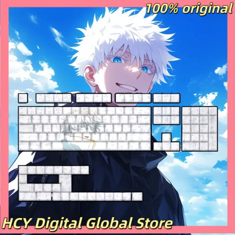 Original Satoru Gojo Theme Anime Keycap Mechanical Keyboard PBT Custom Keycap PC Game Keyboard Accessories Cartoon Gift Collect