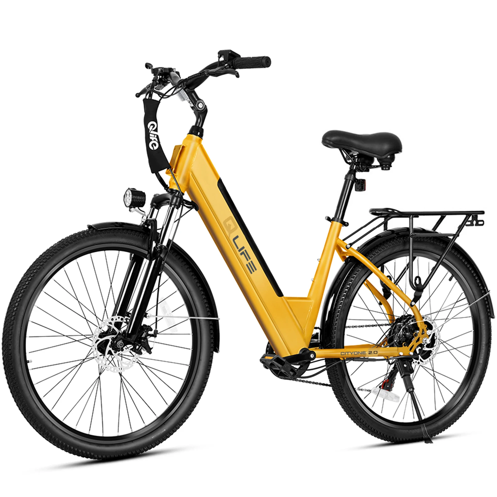 Qlife Cityone ST 2.0 Electric Bike for Adults, 26" Electric Bicycle with 1200W Peak Motor 48V 10.4Ah Battery, 28MPH 55 Miles, 7-Speed Commuter Bike with Front Suspension image 5