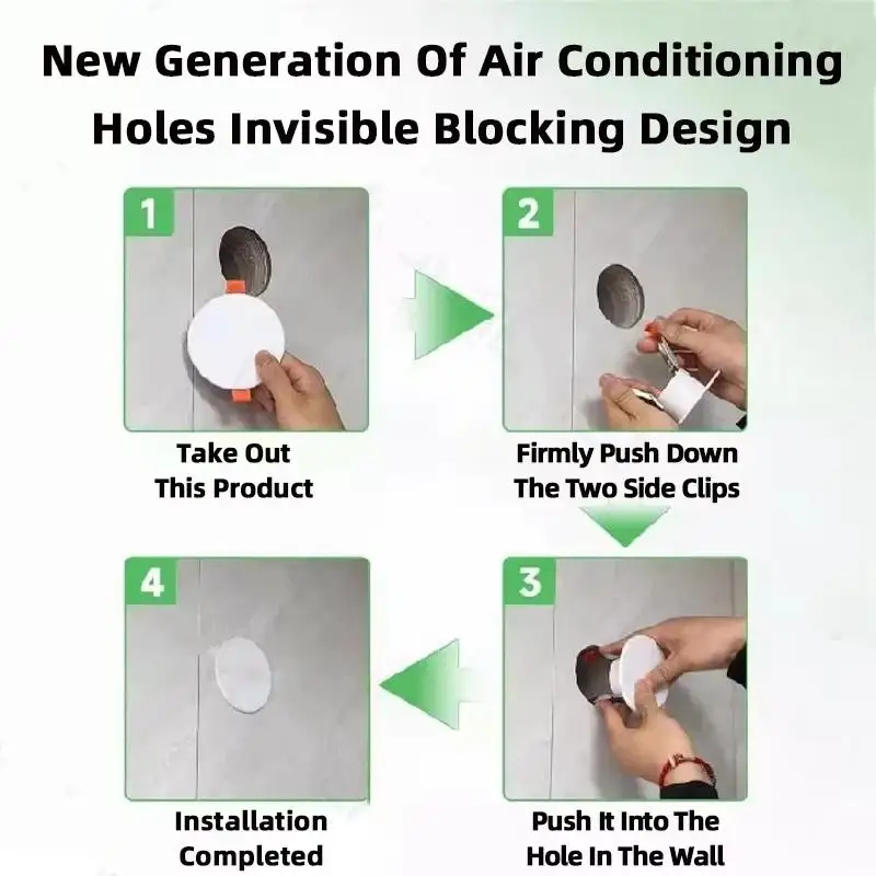 @*Durable AC Hole Decorative Cover Sealing Air Conditioner Vent Cap Waterproof Wall Hole Protector for Office Home Use