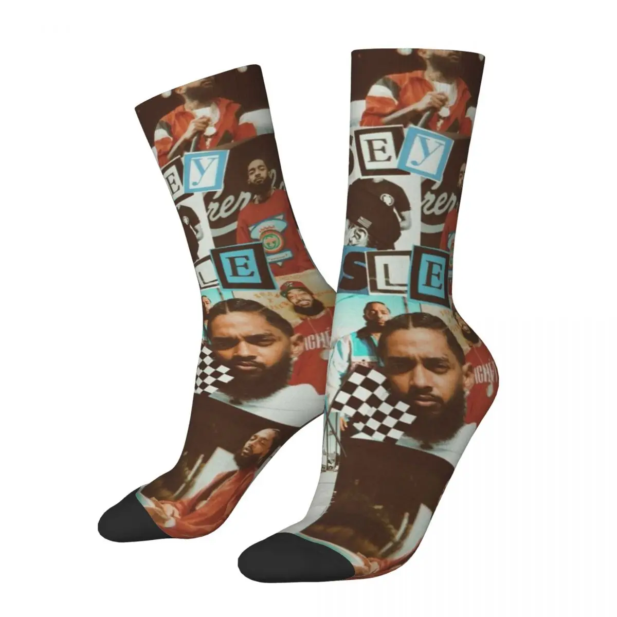 Winter Warm Colorful Men's Women's N-Nipsey Hussles Musician American Rapper Socks Breathable Football Socks