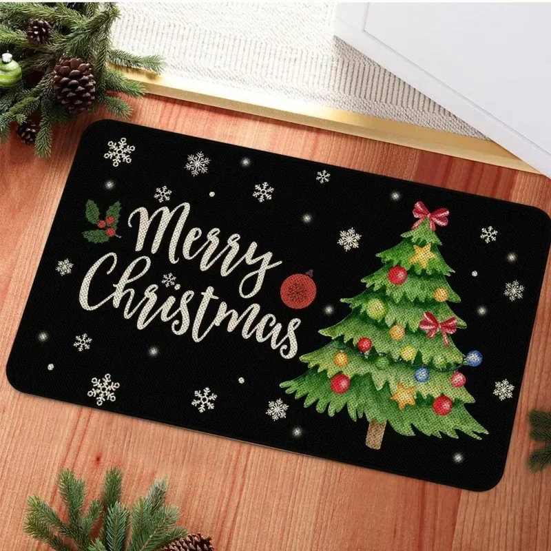 Tapis d'arbre de Noël de renne, porte d'entrée décorative