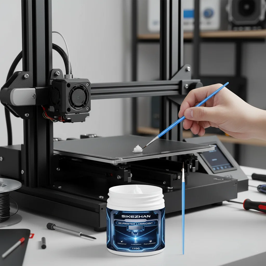 Precision 3D Printer Grease+Brush，Lube for Rails, Z Rods，V‑Wheels & Bearings, Smooth Travel，Noise Reduction，Anti‑Wear Protection