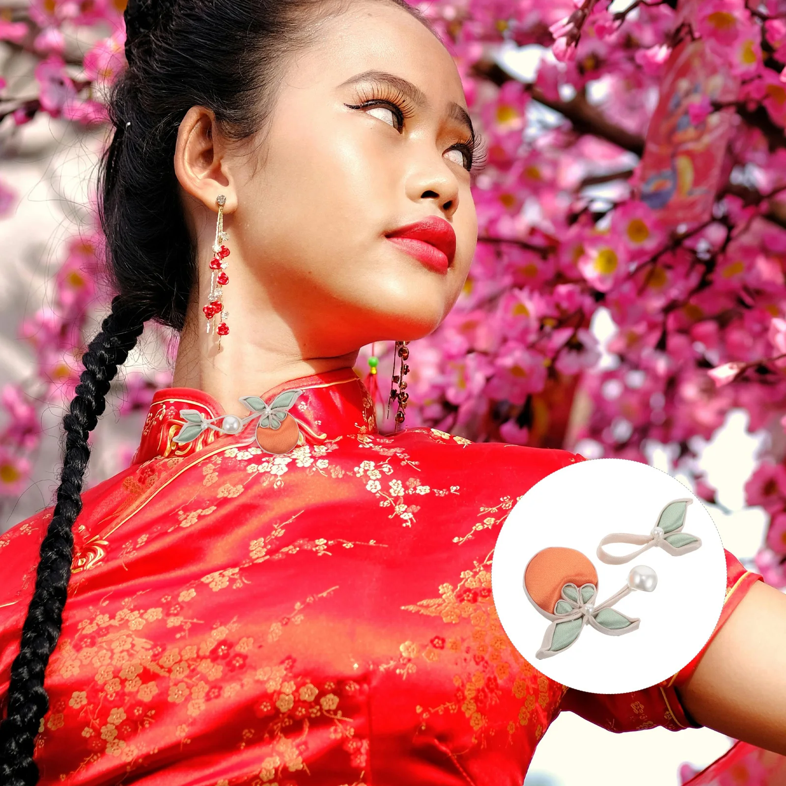 

Cheongsam Buttons Traditional Chinese Knot Design Elegant Dress Fasteners for Wedding Party Evening Gown DIY Clothing Sewing