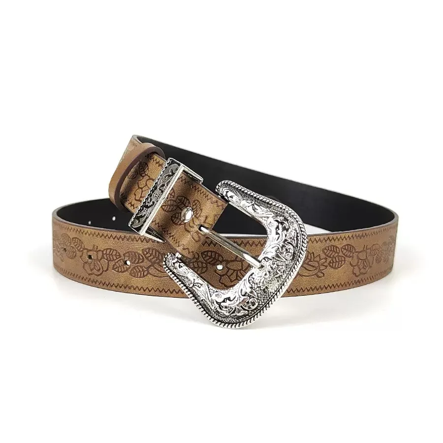 Retro Brown Buckle Belt, Unisex Trend Belt, Paired with Jeans for a High-End Feel, Suitable for Daily Commuting and Going Out Fo