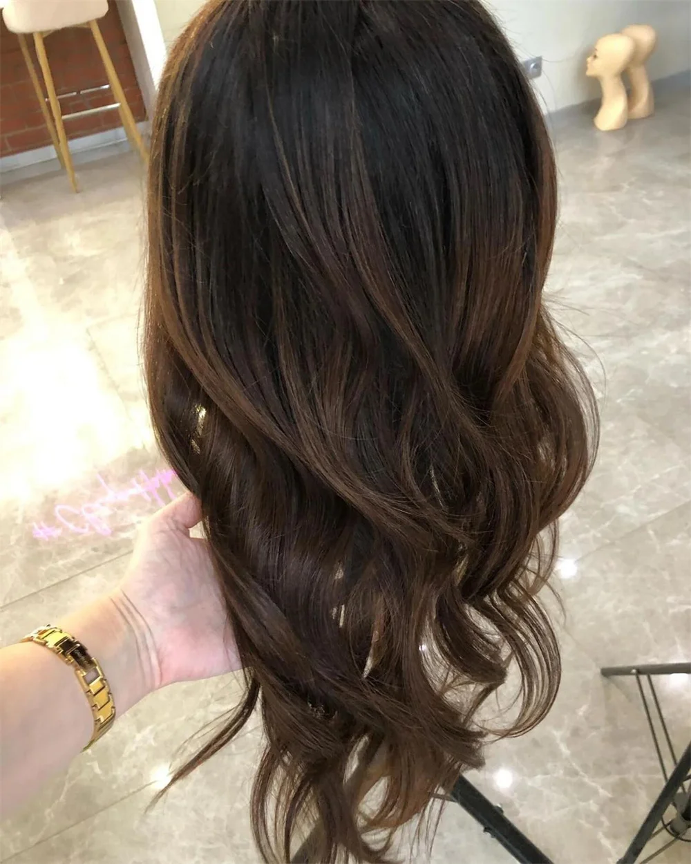 Soft Highlight Brown 22Inch 5x5 Silk Base Glueless Body Wavy Jewish Human BabyHair HD Lace European Hair Preplucked Daily Wig