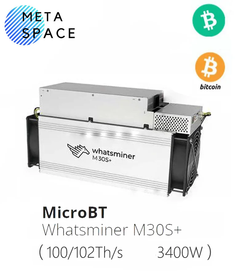 New Bitcoin Miner MicroBT Whatsminer M30S+ 100Th/s 102Th/s 3400W BTC Mining Machine SHA256 Algorithm New Asic BTC Miner With PSU