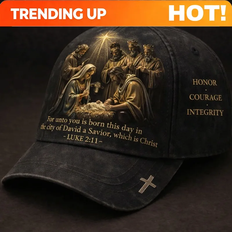 Custom Christian Spiritual Faith Cap Unisex Adjustable  Lion of Judah Cross Embroidered Faithful Mighty Divine Grace Church Wors