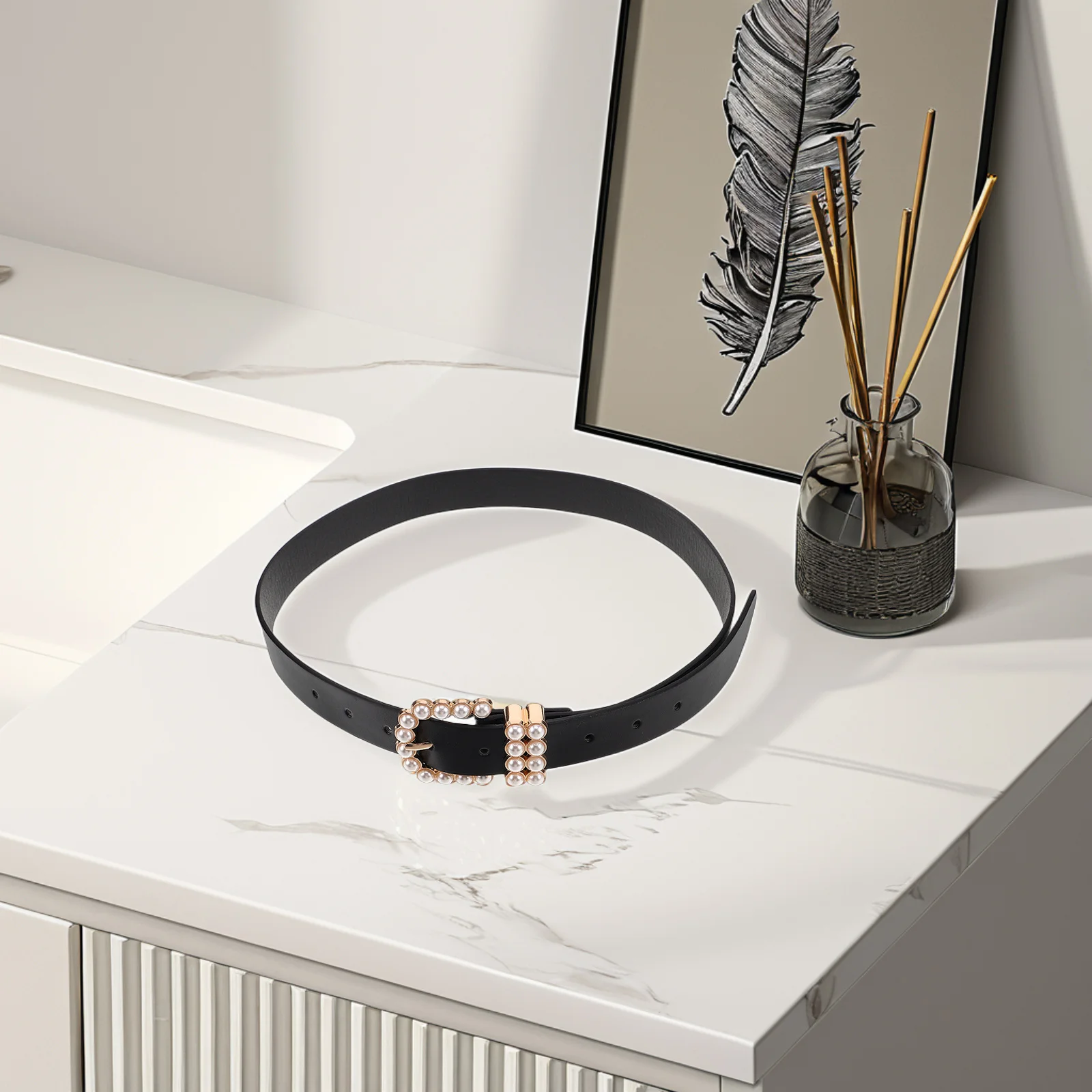 Hebilla para mujer, cinturón ajustable Vintage, cuentas de perlas de imitación, cinturones de moda para mujer, vestido, pantalones vaqueros, cinturón de boda