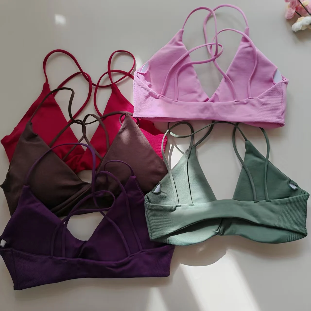 Vision Twist Front Sports Bra High Support Women Gym Clothes Fitness Underwear Push Up Seamless Yoga Bra Workout Yoga Top