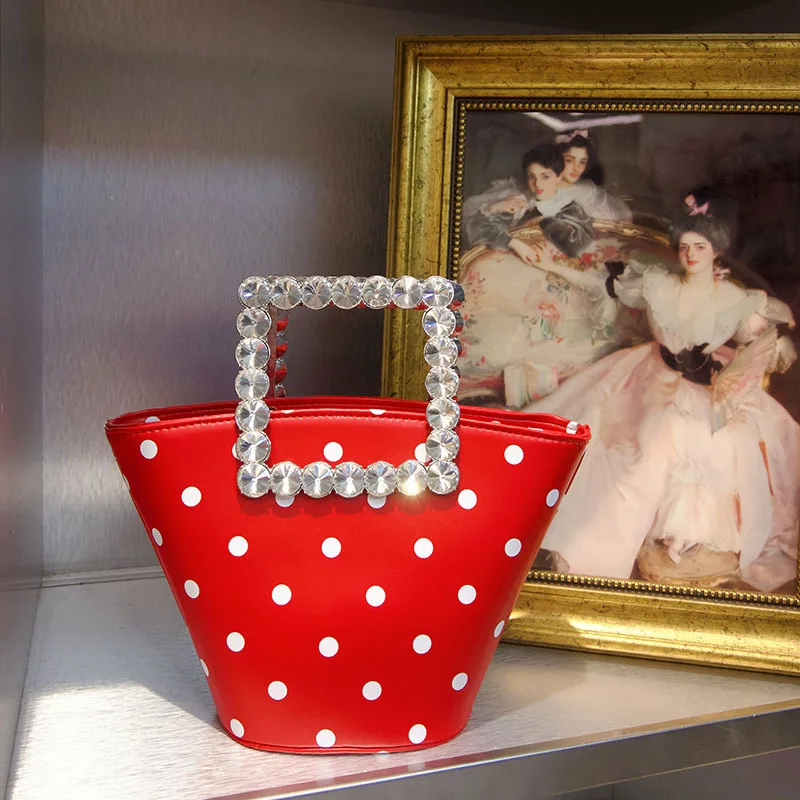 Women's Bag For Women Fashion Luxury Designer Handbag Diamond Handle Bucket Bag Large Capacity Crossbody Bag