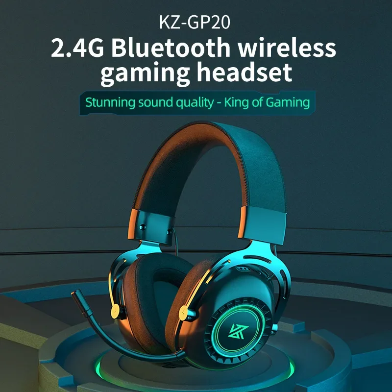 Bluetooth KZ-GP20ワイヤレスヘッドセット,5.0オリジナル,rgbヘッドセット,ゲームキャンセル,t10,zax,zas,ast,2.4g