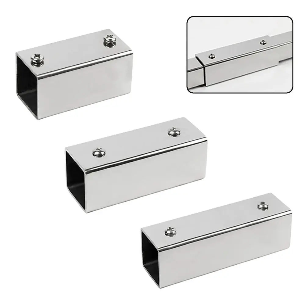Sturdy 201 Stainless Steel Square Pipe Connector Pipe Joint Pipe Fixed Buckle Tube Connector Bracket Cabinets