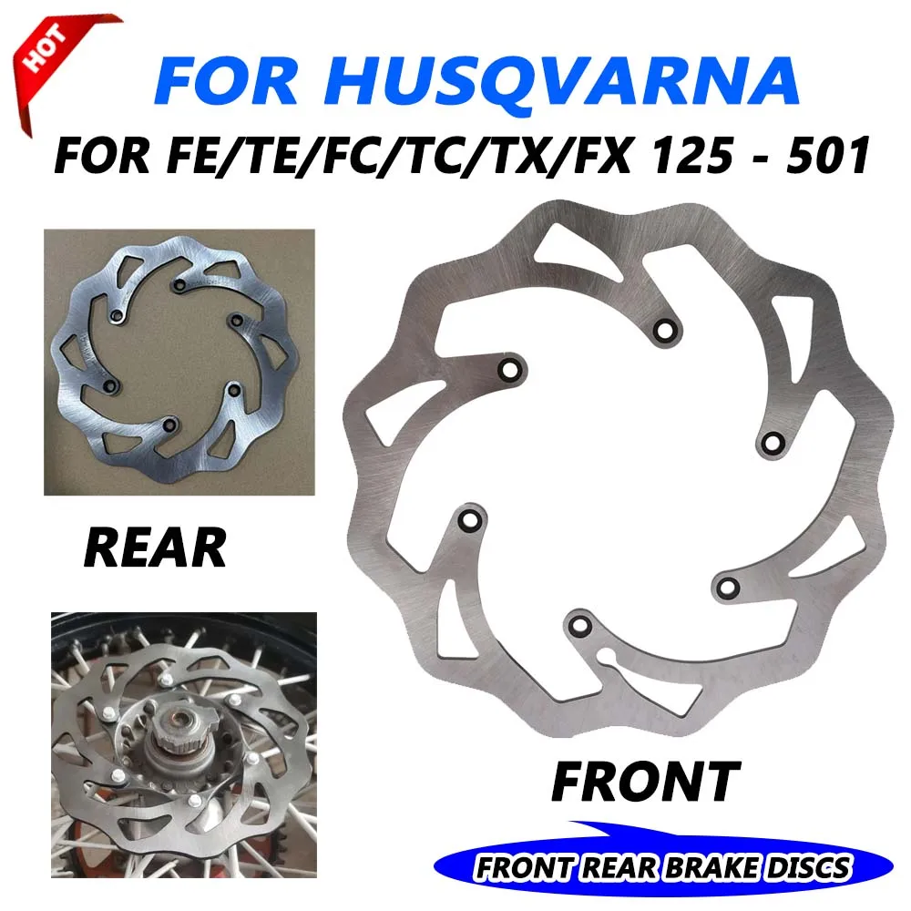 Motorcycle Front Rear Brake Discs Rotors Set For Husqvarna Husaberg FE TE FC TC TX FX 125 250 300 350 450 501 570 2014 - 2024