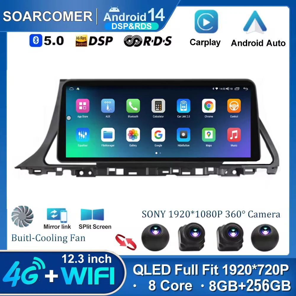 12.3 inch Andriod 14 for For Hyundai Sonata9 Sonata 9 2015 2016 2017 2018 Car radio Head Unit GPS Navigation Car auto Multimedia