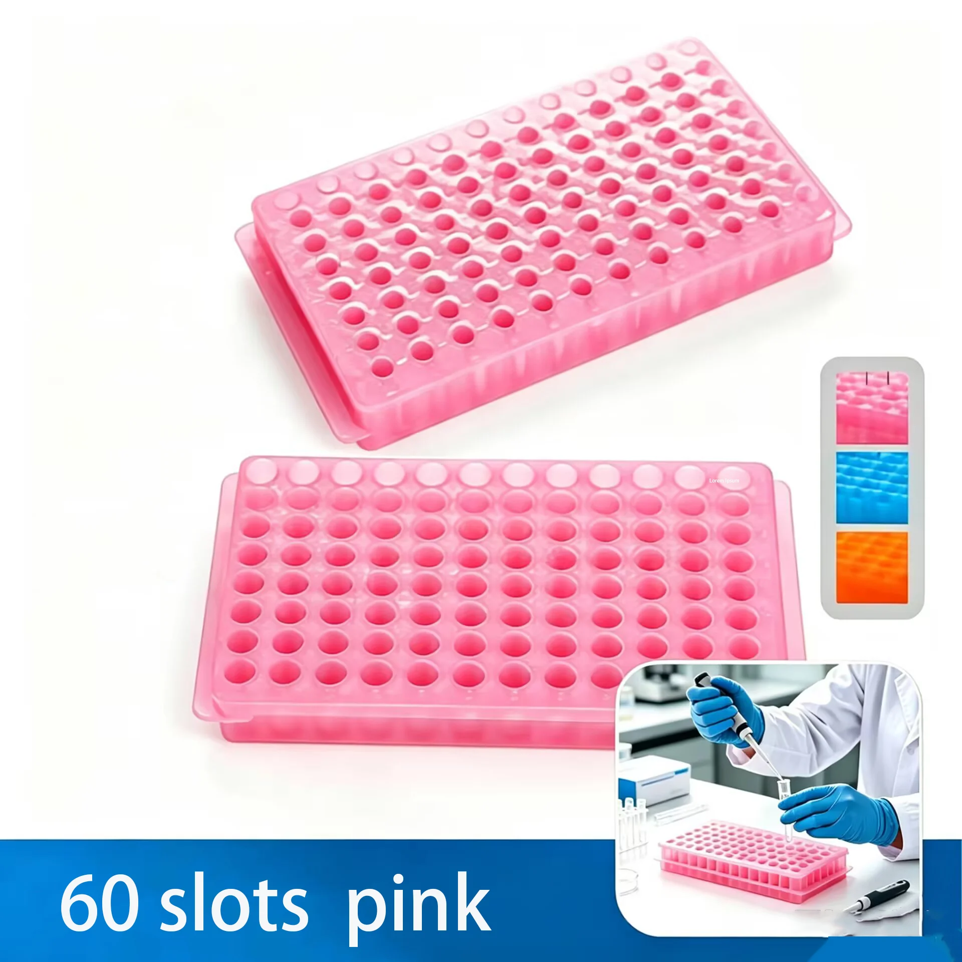 Micro centrifuge tube rack, double panel, 60 holes, supports 0.2ml- 2ml centrifuge tubes and tubes