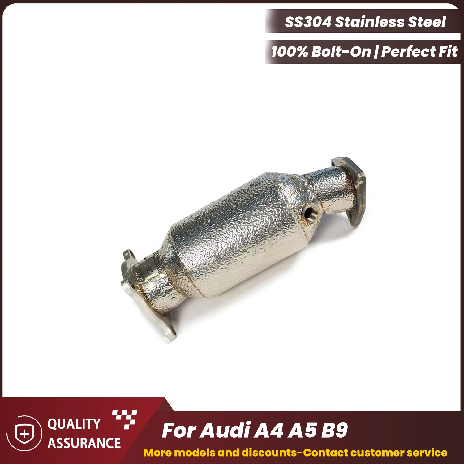 

ECCF Sports Downpipe With Heat Shield For Audi A4 A5 B9 Aggressive Exhaust Sound High Flow Performance Upgrade Easy Installation