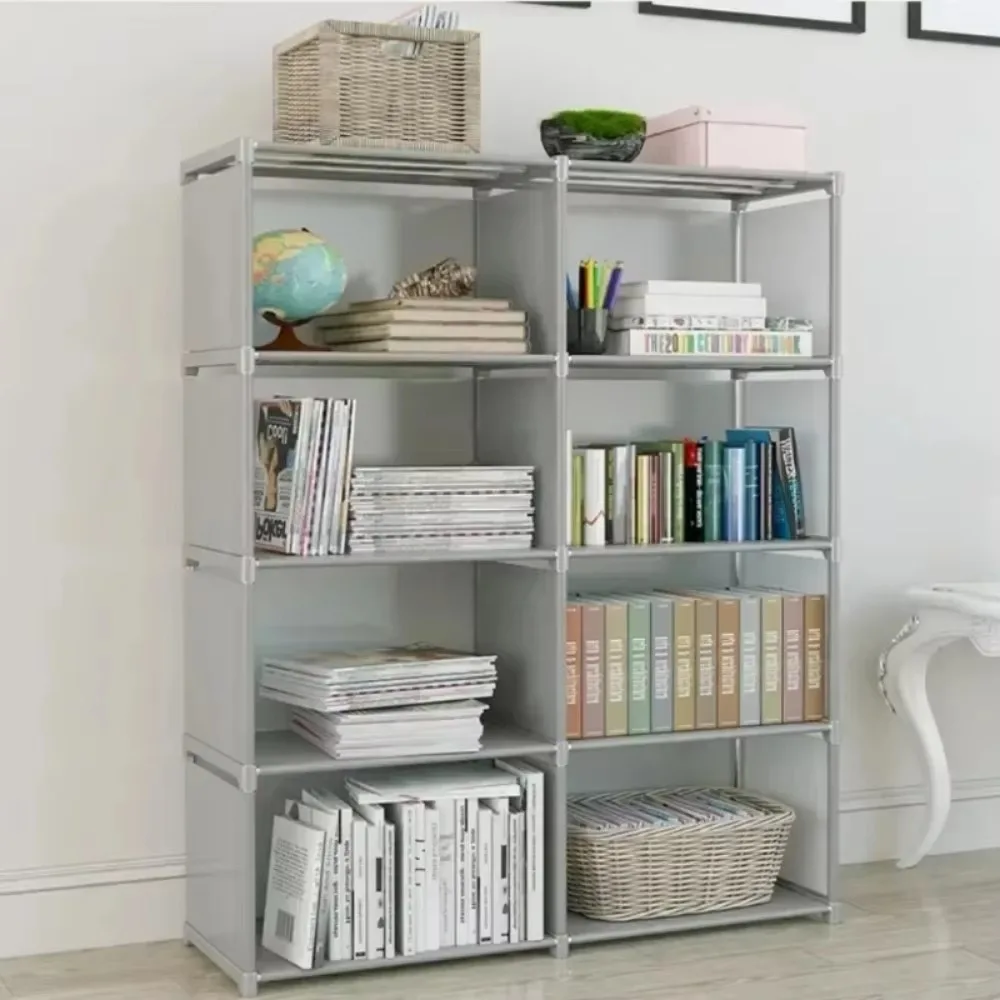 Simple Bookshelf Multi-layer Stackable Bookcase Storage Easy Assembly Bookcase Organizer Bedroom BookShelf Storage Locker Holder