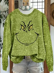 Shiny Christmas Print Sweatshirt