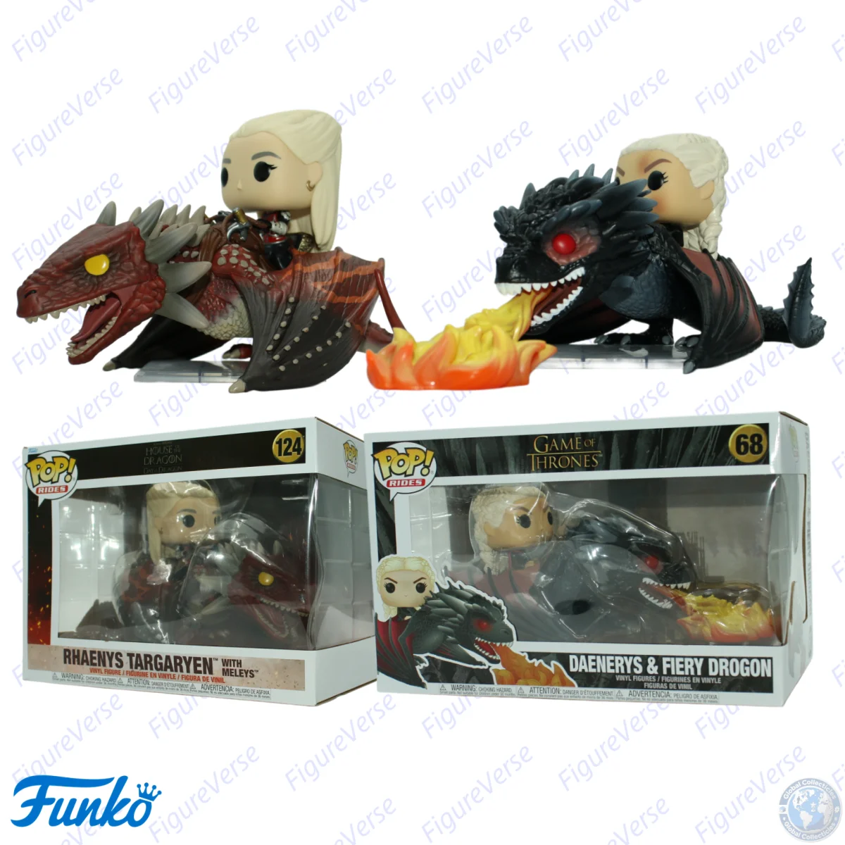 Funko Official Licensed Vinyl Figure Rhaenys Targaryen with Meleys Collectible Model Desktop Decor Ornaments Figureine Souvenir