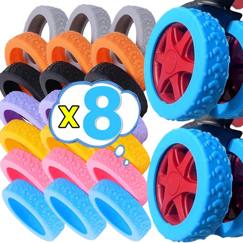 8 SZT. Osłony Ochronne na Kółka Bagażowe Ciche Silikonowe Nakładki Uniwersalne Redukujące Hałas Akcesoria do Rąk Ochraniacze na Kółka Bagażowe