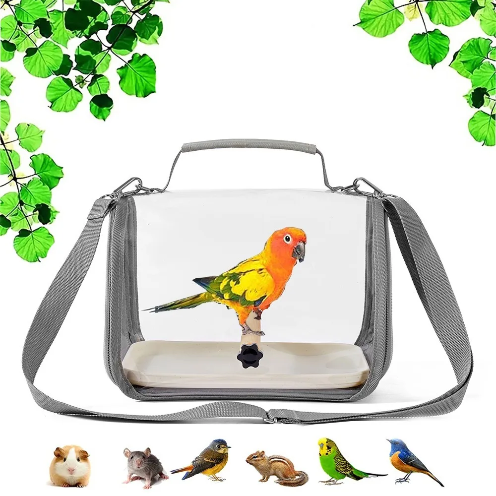 

Pet Supplies Portable Parrot Carrier Bag Foldable Breathable Bird Travel Bag Large Capacity with Perch Bird Cage for Outdoor
