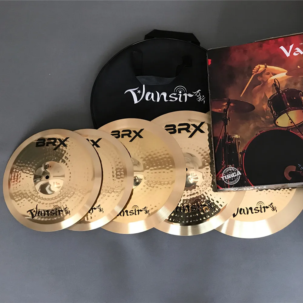 

VANSIR CYMBAL vansir brass cymbal set 14"hihat 16"crash 20"ride practice cymbal for Baby Musical Instruments High Quality Per