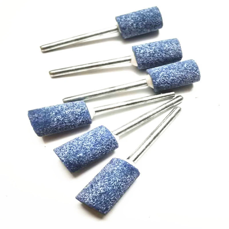 100 pz di 3MM Pole 4-10Mm blu lucidatura testa di molatura Set di punte per trapano in pietra abrasiva per incisione taglio lucidatura