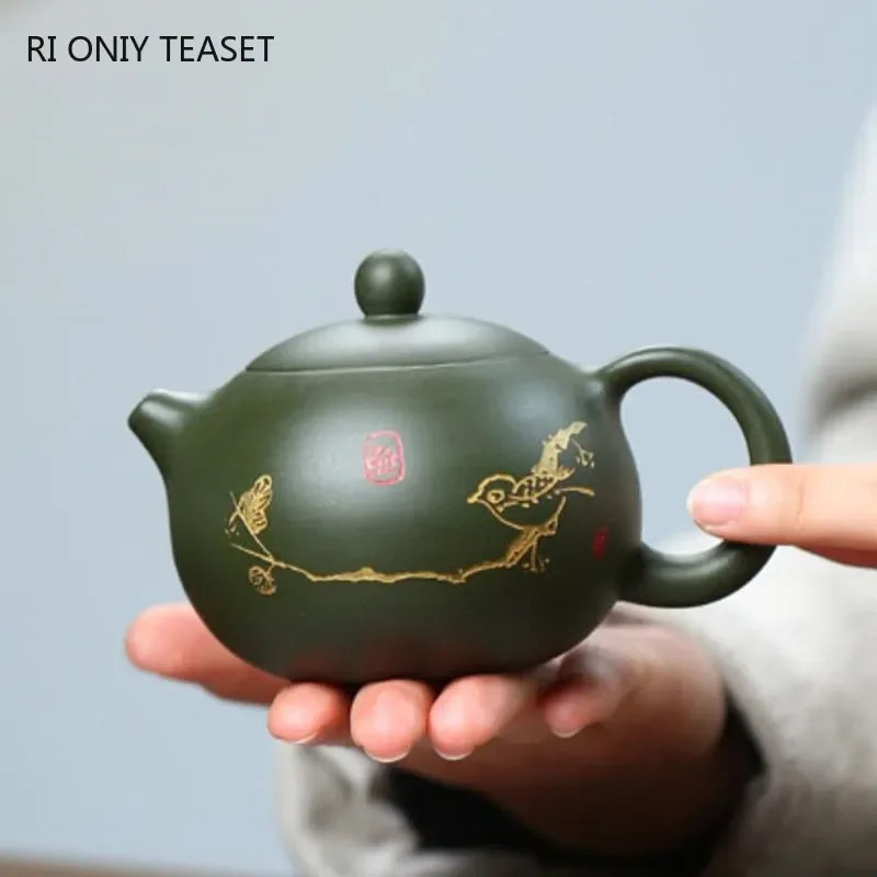 210ml Yixing Purple Clay Teapots Master Handmade Xishi Tea Pot Ball Hole Filter Kettle Chinese Authentic Zisha Tea Set Gifts