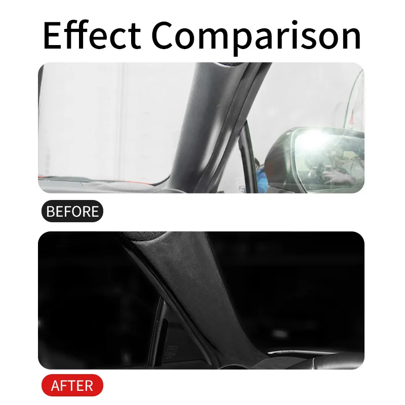 2PCS Leather Interior Car Window A Pillar Decorative Sticker For Toyota GR86 Subaru BRZ Inner Protective Film Auto Accessories