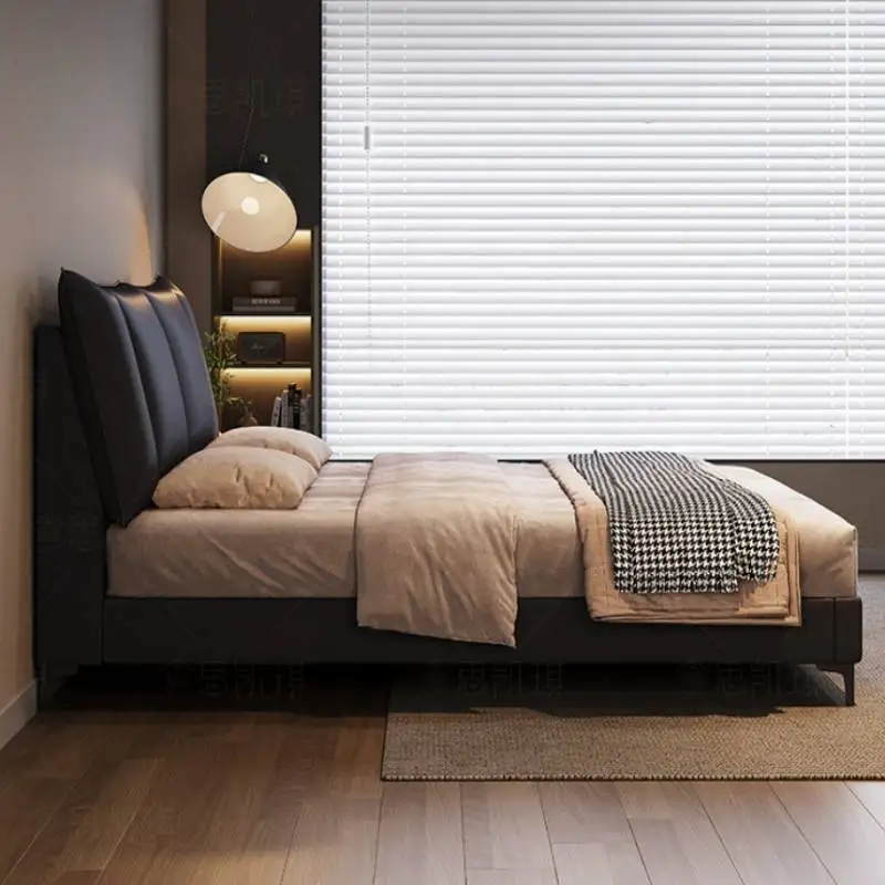 Black Oak Set Frame Bed Bedrooms Drawers Storage Style Modern Bed Double Solid Household Wood Cama Matrimoniales Furniture Home