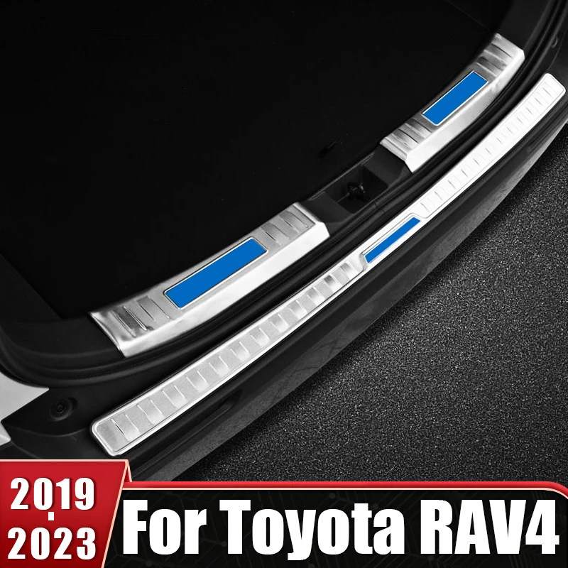 

Stainless Car Rear Bumper Foot Plate Trunk For Toyota RAV4 XA50 2019-2022 2023 2024 RAV 4 Hybrid Door Sill Guard Pedals Cover