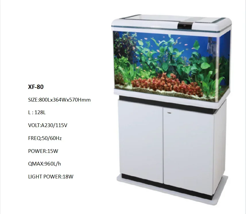 Large modern wooden cinet aquarium stand red coral sea saltwater fish tank with top bio filter system.(XF-80)