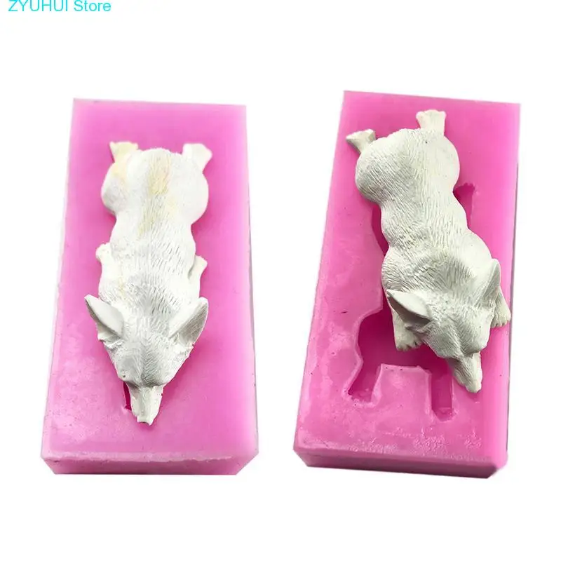 Silicone Mould Cute 3D Animal Cement Mold Keji Dog Shaped Plaster Aroma Mold DIY Home Decor Silicone Mold Concrete For Plaster