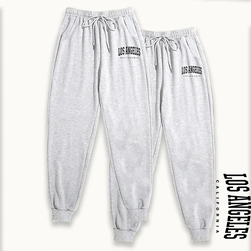 طقم من قطعتين من بنطال الركض النسائي برباط مطاطي لخريف وشتاء 2025 بلون سادة طقم سراويل صالة غير رسمية #6