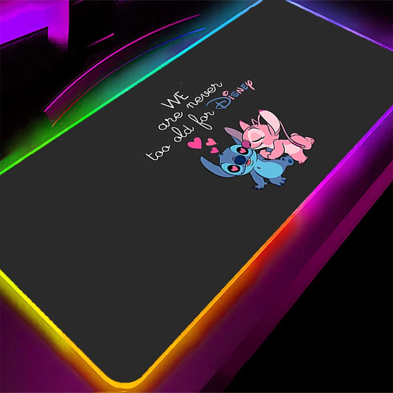 Led mouse pad snoopy computador portátil borda de bloqueio xxl anime teclado rgb mouse tapete mousepad teclados gamers backlight tapete de mesa