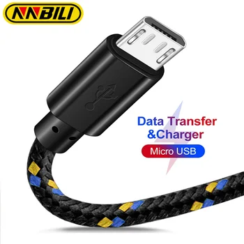 NNBILI 마이크로 USB 케이블, 고속 충전 휴대폰 충전기 케이블, Sumsung Xiaomi POCO 안드로이드 태블릿용, 1M, 2M, 3M 데이터 케이블, 2.4A