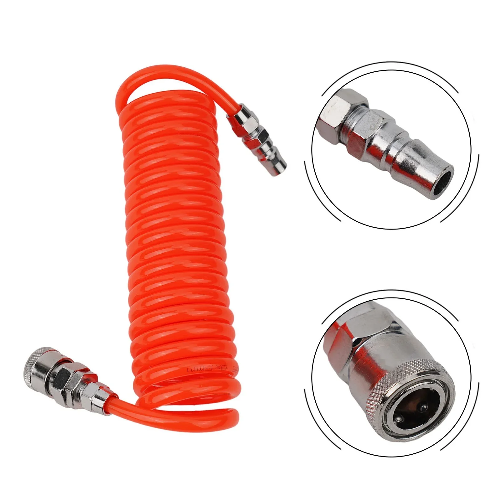 

1pc Air Compressor PU Pneumatic Hose Telescopic Spring Spiral Tube 8x5mm 3 Meters SP20 PP20 Connector Power Tool Parts