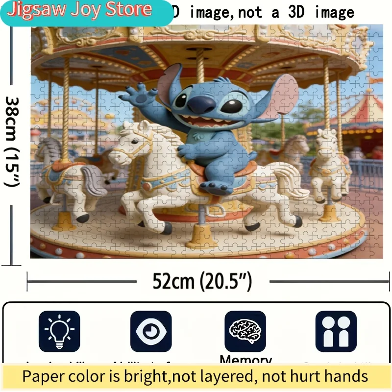 Dekoracja domu z motywem Disneya, Stitcha i Myszki Miki |   Puzzle 2D, idealne do łamania głowy dla dorosłych, wieczorów gier rodzinnych, C