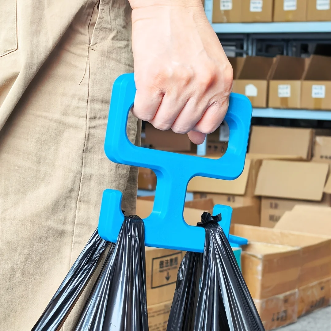 Heavy-Duty PORTABLE 3D Printed Plastic Bag Hook Tool with Non-Slip Handle & Portable Hanging System, Multi-Hook Mounting Devices