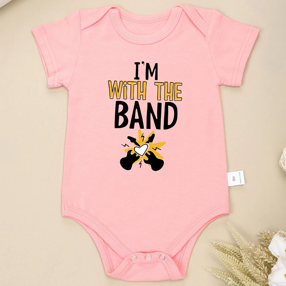 Band Rock Baby Onesie Fashion Harajuku Cute Baby Boy Clothes Short Sleeve Urban Streetwear Harajuku Toddler Romper Cotton