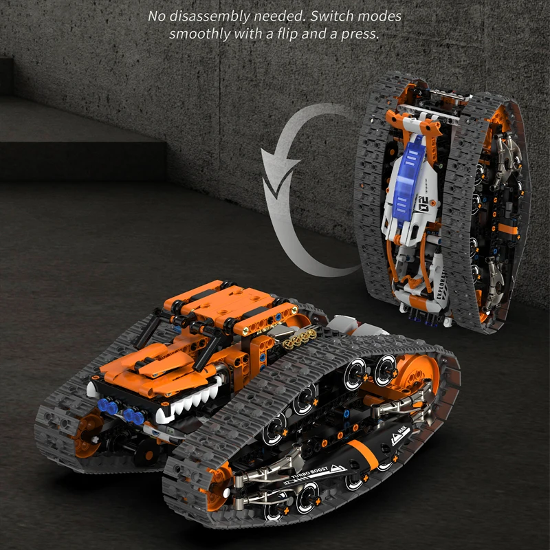 재고 있음 MOC 테크니컬 RC 듀얼 트랙 스포츠카 블록 조립 모델 DIY 장난감 소년용 크리스마스 선물 세트