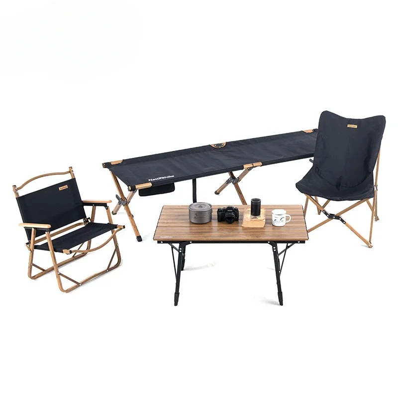 Travel picnic folding tables and chairs outdoor portable light camping dining table and chair set self-driving