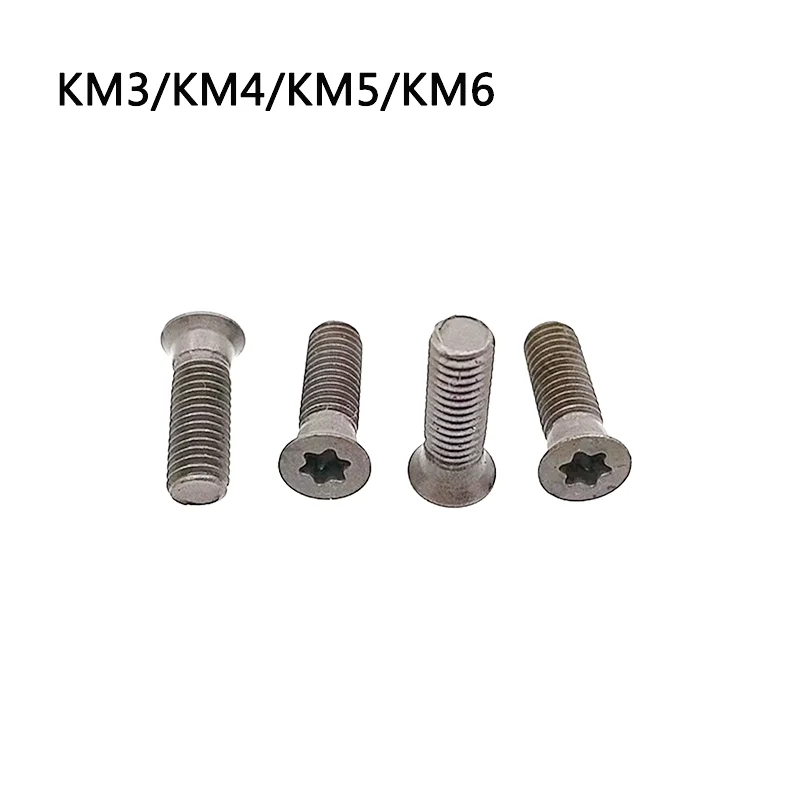 20PCS Grade 12.9 Flat Head Torx Screws KM4 KM5 KM6 D5.7 D7.2 CNC Lathe Woodworking Corn Cob Finishing Milling Metal Cutter Tools