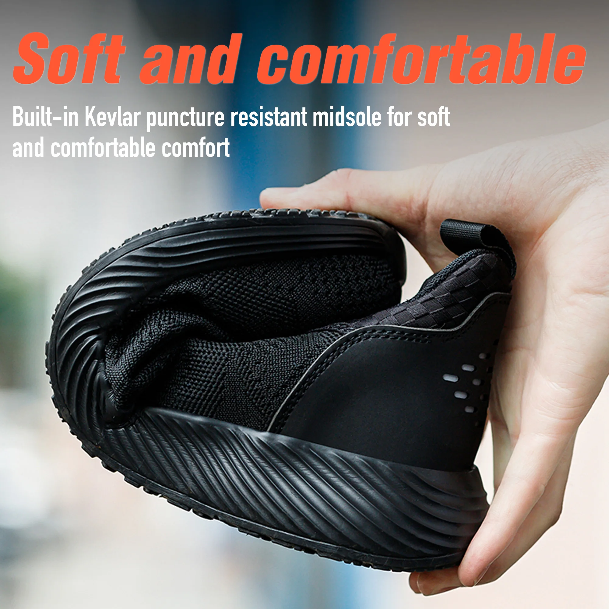 ultra Light Safety Shoes Steel Toe Cap Black Work Shoes Puncture Resistant Protective Work Boots Industrial Indestructible Shoes_voghion.com