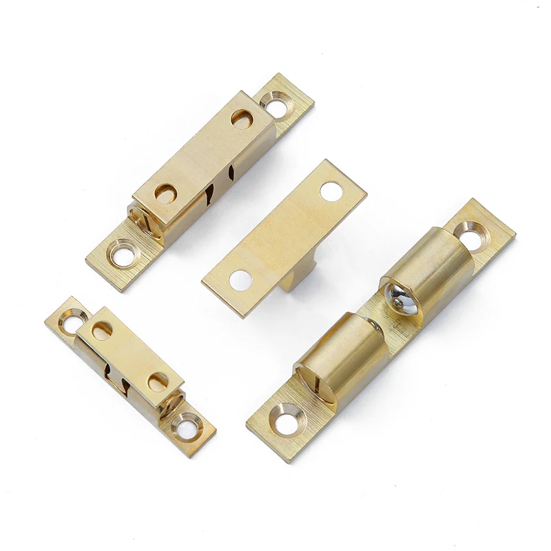 Cabinet Door Catch Solid Brass Adjustable Spring Ball Latch Furniture Door Closer with Free Screws 40mm/50mm/60mm/70mm